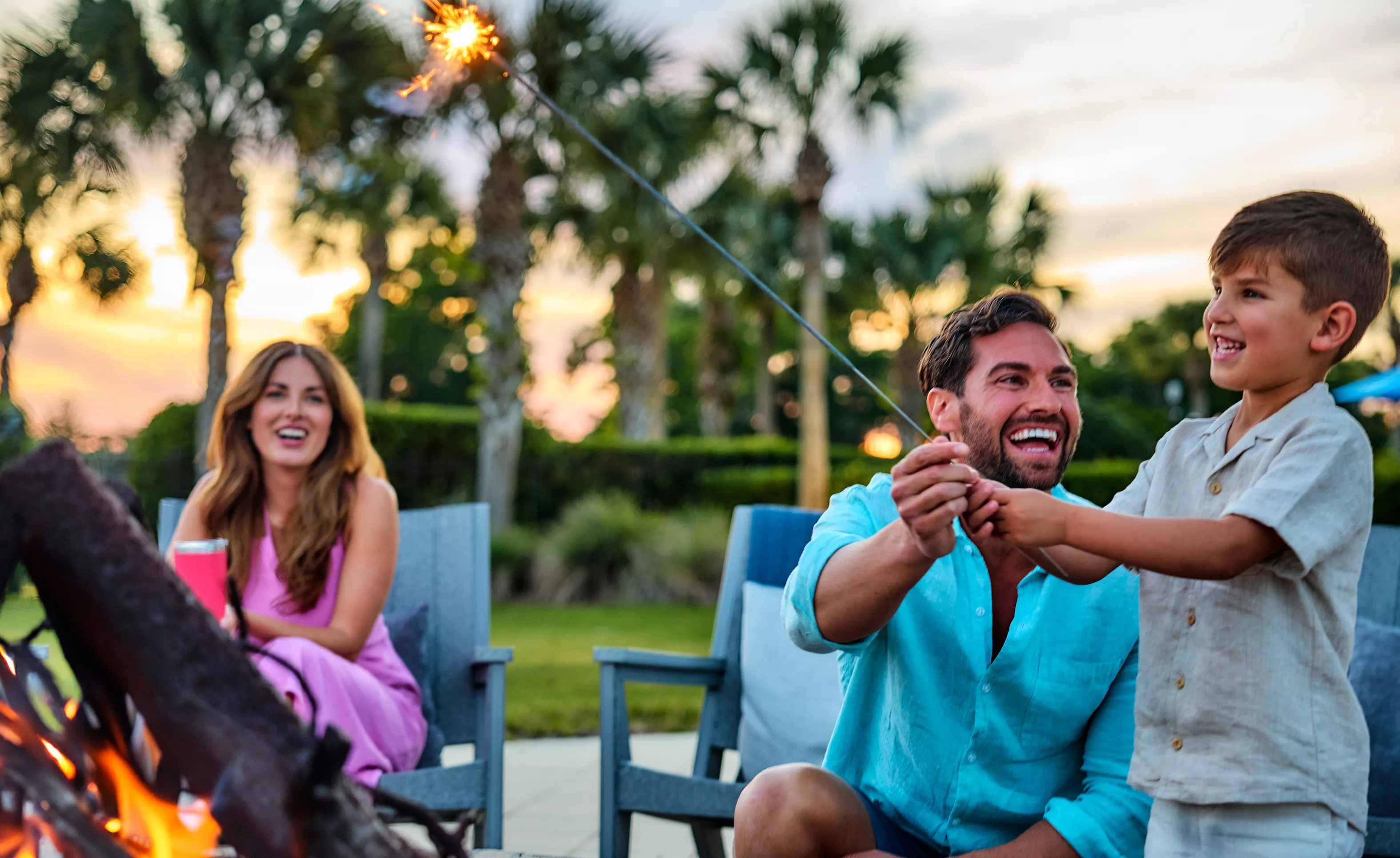 Poolside Fire Pit at Plantation Bay